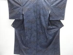 未使用品　遠山に城模様織出し本場泥大島紬着物